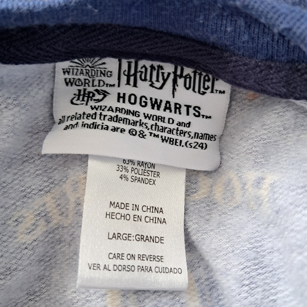 Harry Potter Graphic Pajama Top Navy Blue Long Sleeve Round Neck Loungewear Cozy - Picture 6 of 8